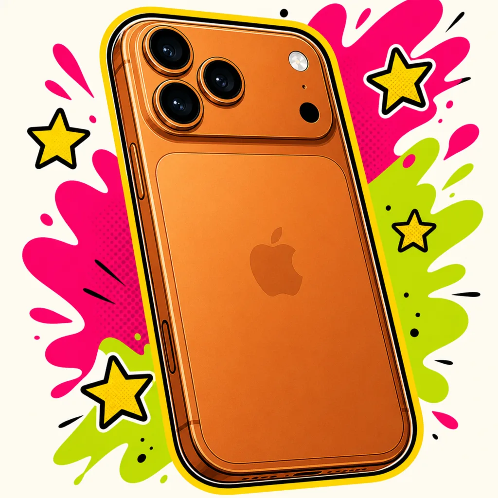 Desenho do iPhone 17 Pro Max Cosmic Orange